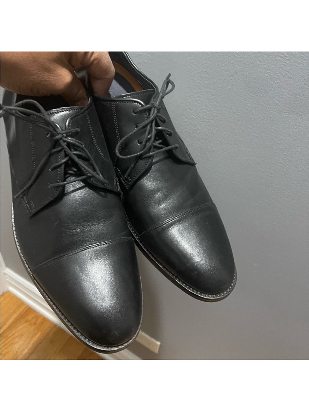 Cole Haan Black Leather Lace-Up Dress Shoes Sz 10.5